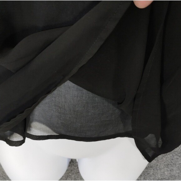 GUESS Top Women's S Black Chiffon Lace Cute Goth Victorian Dark Twee Neutral - Picture 3 of 12